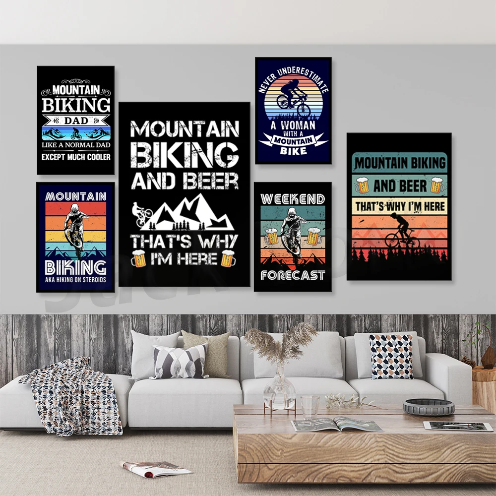 산악 자전거 인쇄 캔버스 회화 레트로 여행 포스터 야외 - Mountain Biking Extreme 리뷰 및 가격