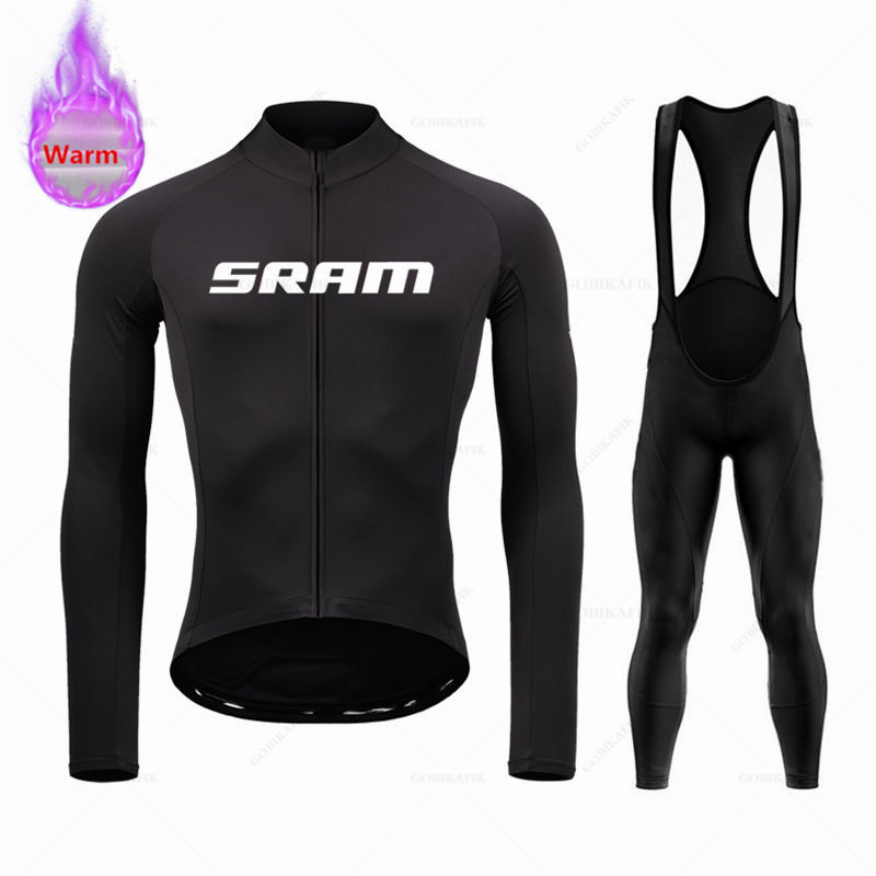 Sram 팀 겨울 긴 소매 열 양털 사이클링 저지 세트 - Mountain Biking Trousers 리뷰 및 가격