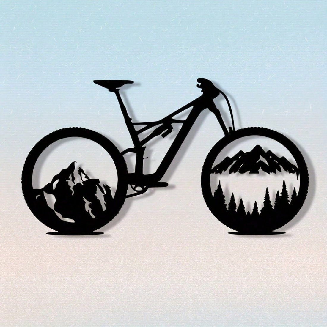 블랙 메탈 산악 자전거 타이어 아트, 자연 풍경 벽 장 - Mountain Biking Gifts 리뷰 및 가격