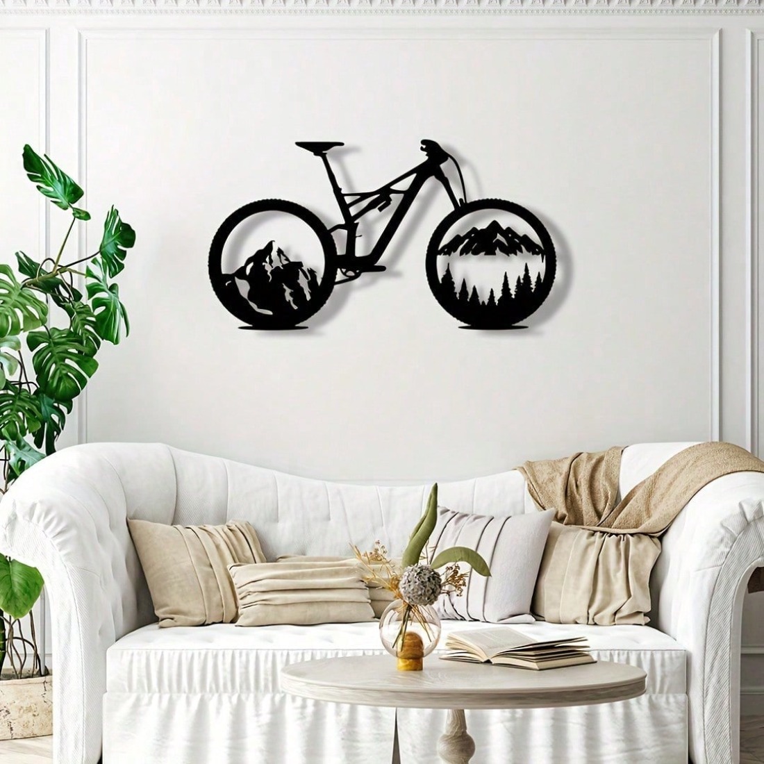 블랙 메탈 산악 자전거 타이어 아트, 자연 풍경 벽 장 - Mountain Biking Gifts 리뷰 및 가격